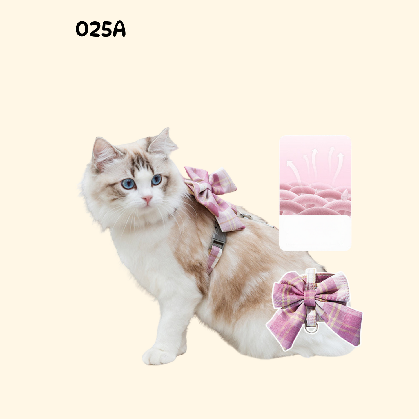 Bowknot Harness with Leash for Small Dogs and Cats (A-010)