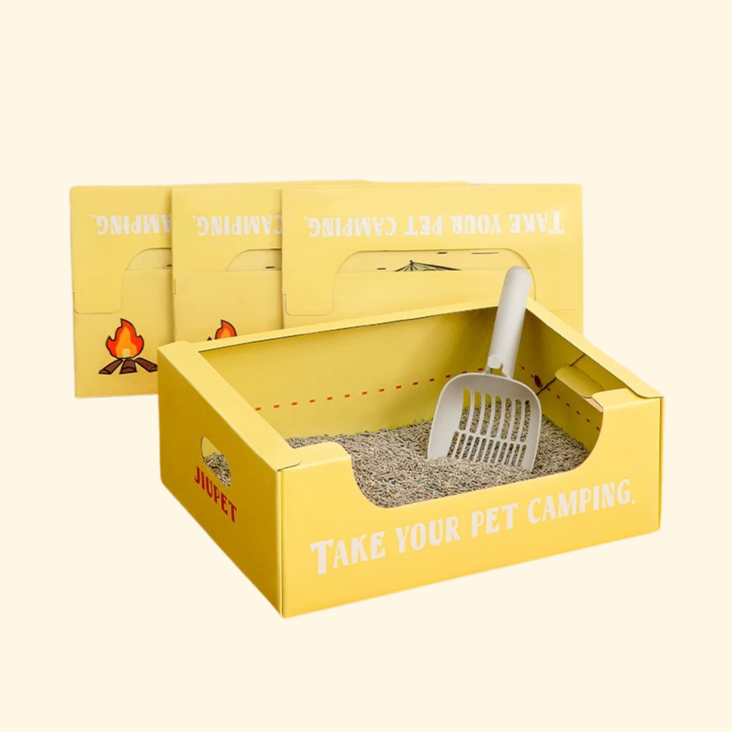 Disposable Cat Litter Box - Yellow (LA-8)