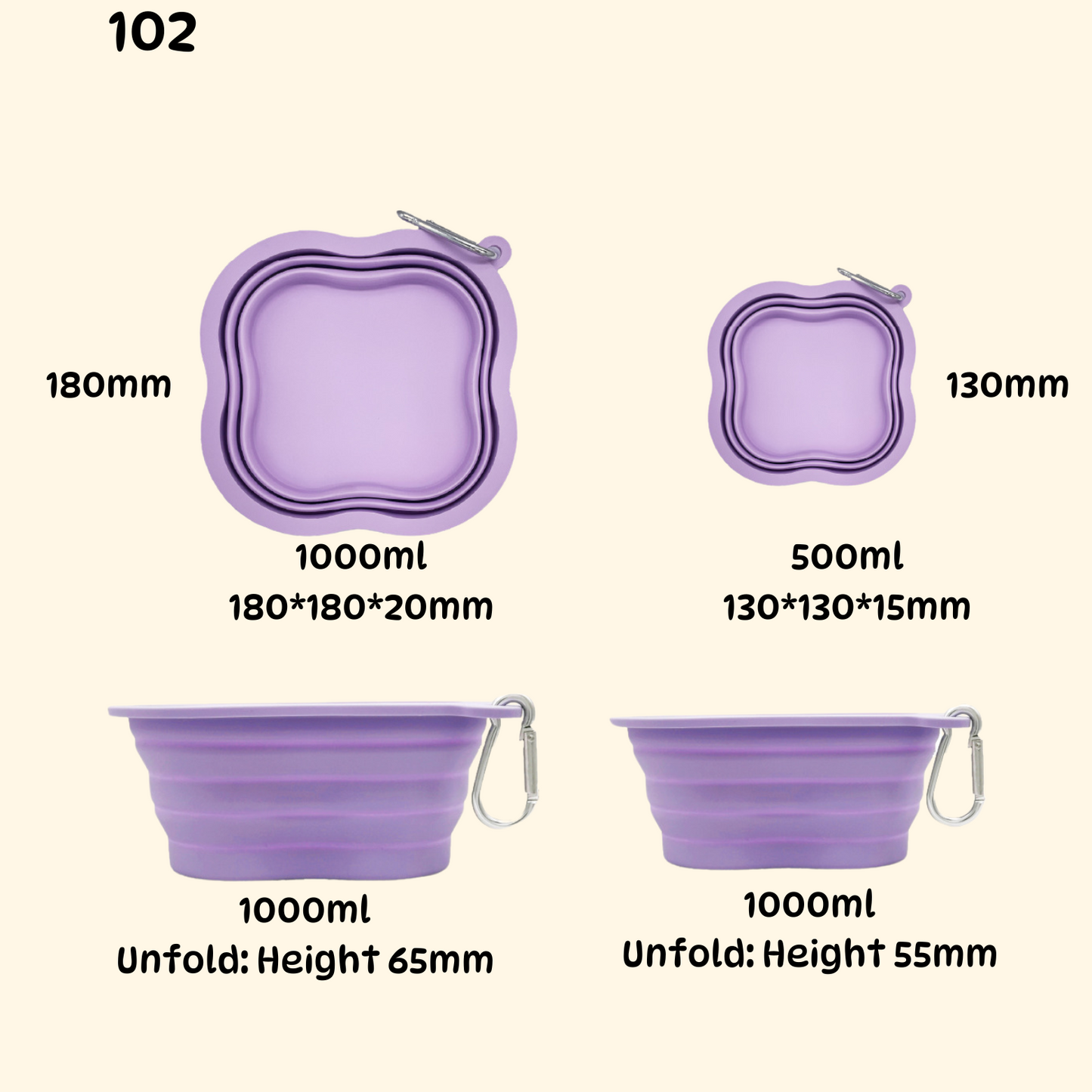 Clover Foldable Travel Bowl (TI-12)