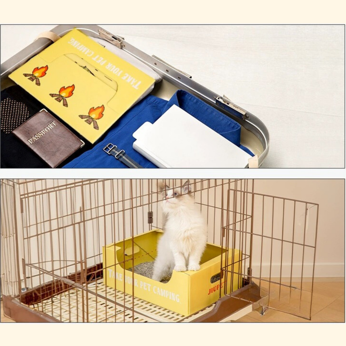 Disposable Cat Litter Box - Yellow (LA-8)