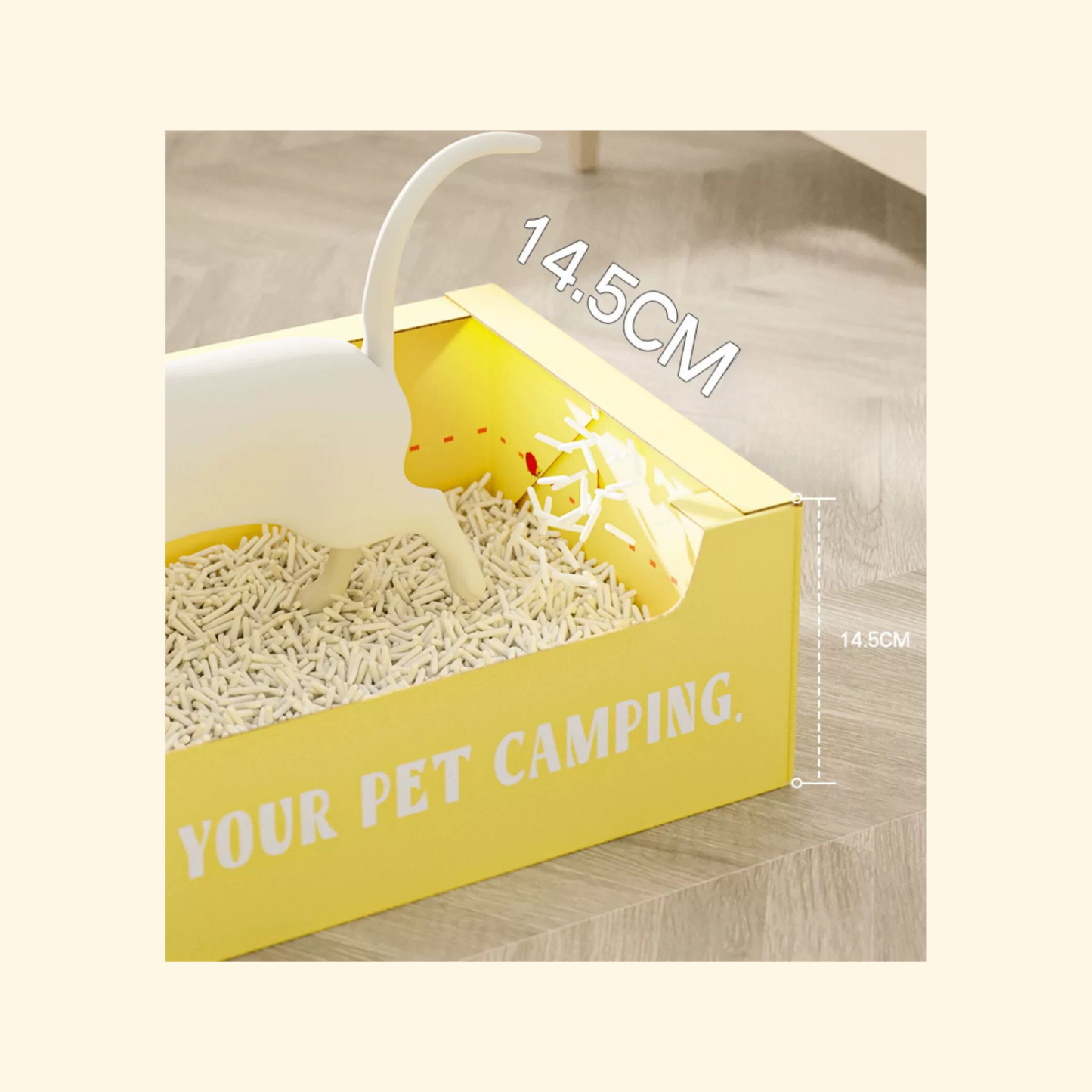 Disposable Cat Litter Box - Yellow (LA-8)