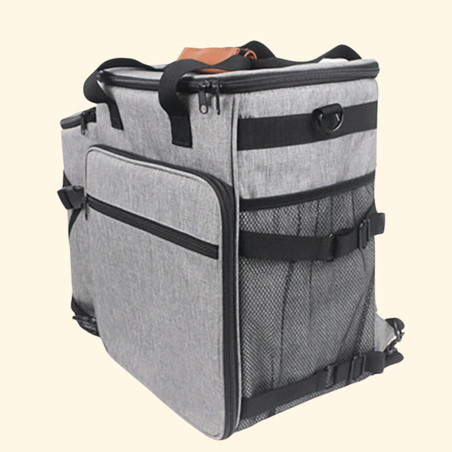 Pet Travel Bag with Food Storage- Gray (TI-1)