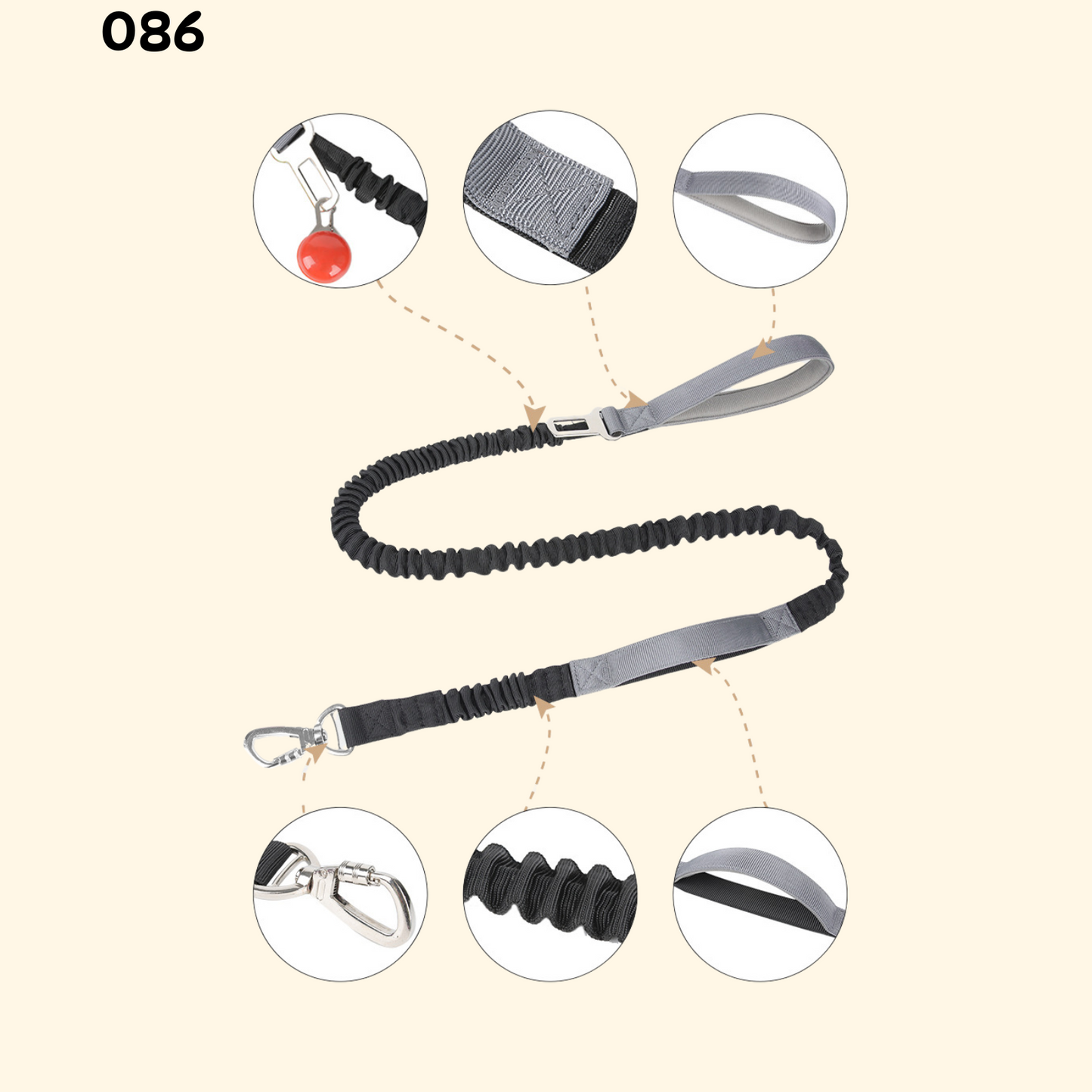 Leash with Car Safety Buckle (TI-8)