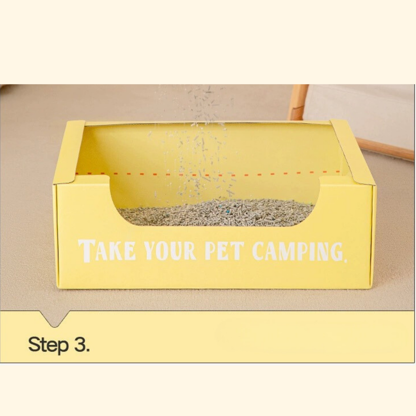 Disposable Cat Litter Box - Yellow (LA-8)