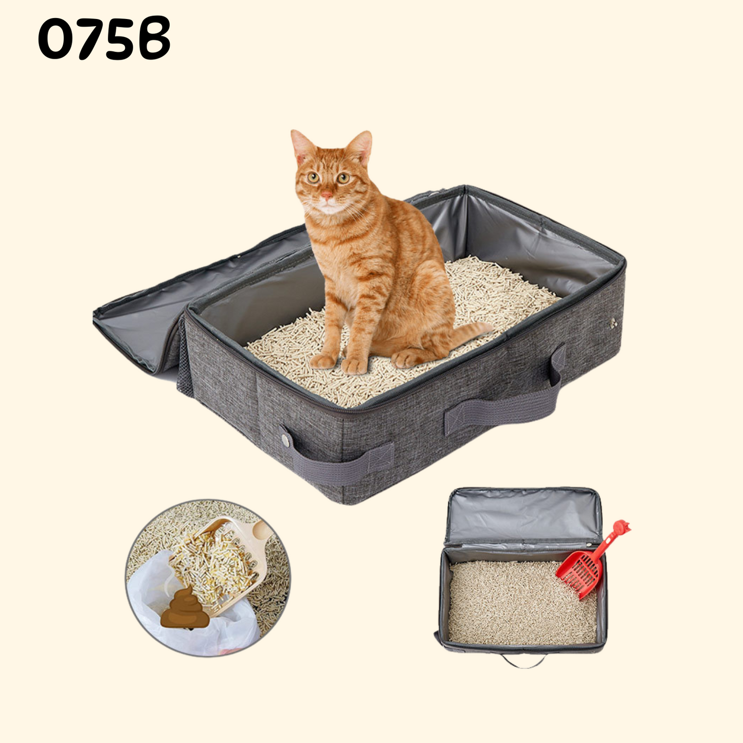 Foldable Litter Box with Zipper (LA-12)