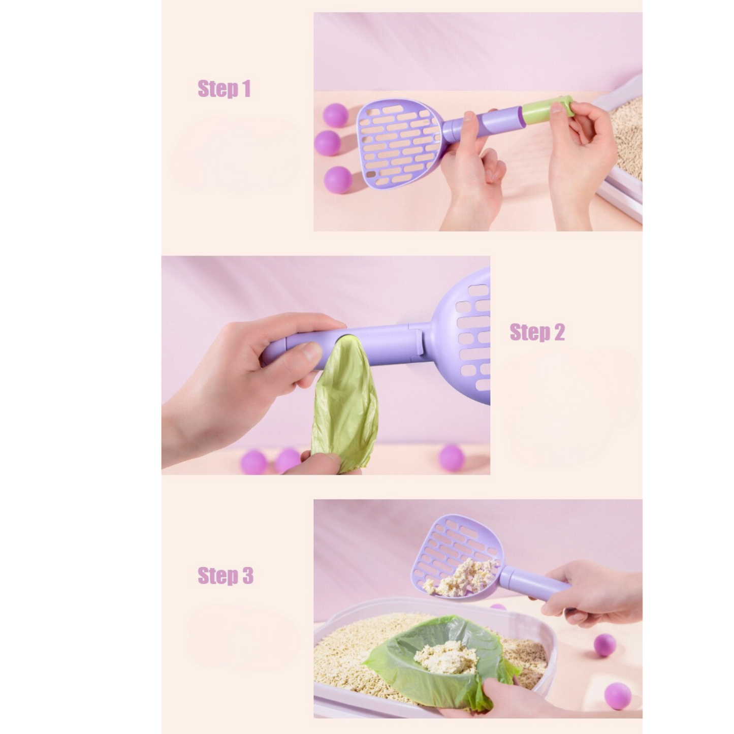 Litter Scoop with Poop Bag Storage (LA-1)