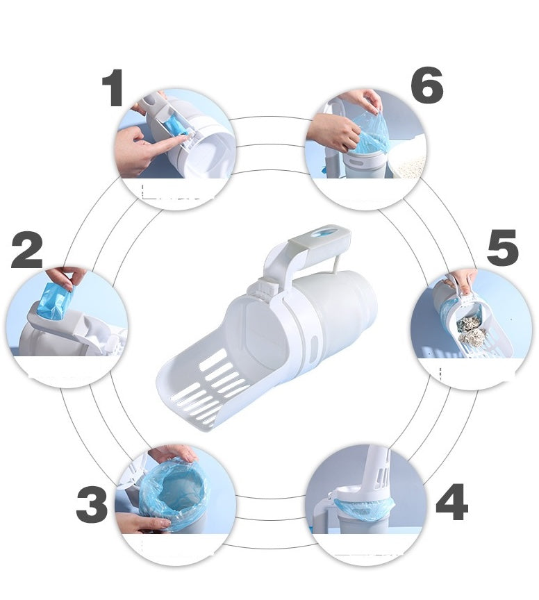 Extensible Litter Scoop with Poop Bag Storage (LA-4)