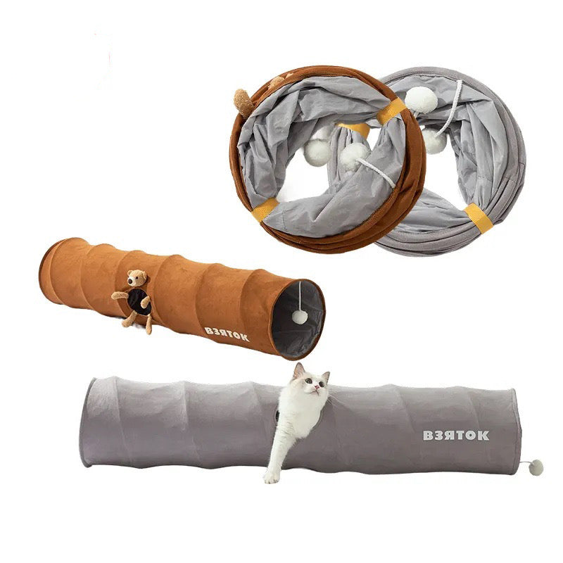Foldable Play Tunnel for Cats (T-4)