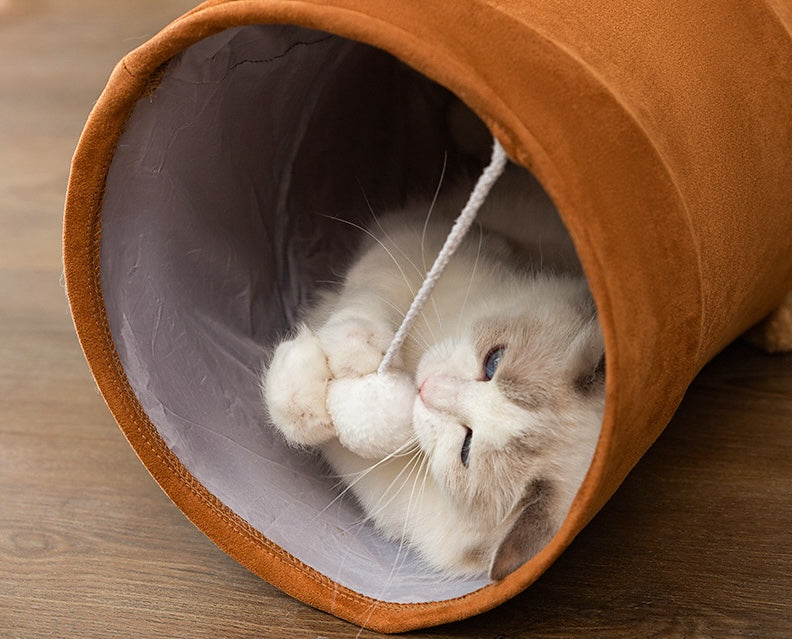 Foldable Play Tunnel for Cats (T-4)