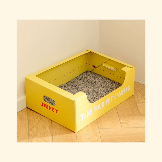 Disposable Cat Litter Box - Yellow
