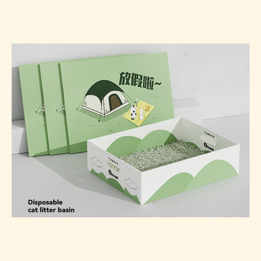 Disposable Cat Litter Box - Green (LA-7)