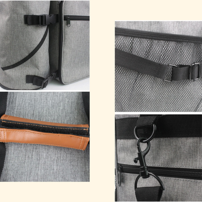 Pet Travel Bag with Food Storage- Gray (TI-1)