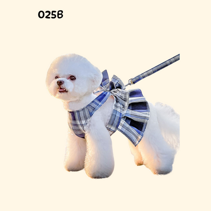 Bowknot Harness with Leash for Small Dogs and Cats (A-010)