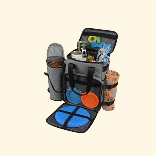 Pet Travel Bag with Food Storage- Gray (TI-1)