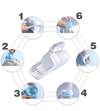 Extensible Litter Scoop with Poop Bag Storage (LA-4)