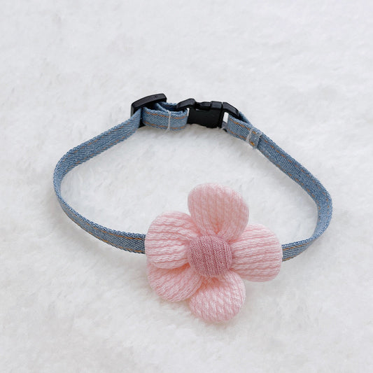 Denim Flower Collar